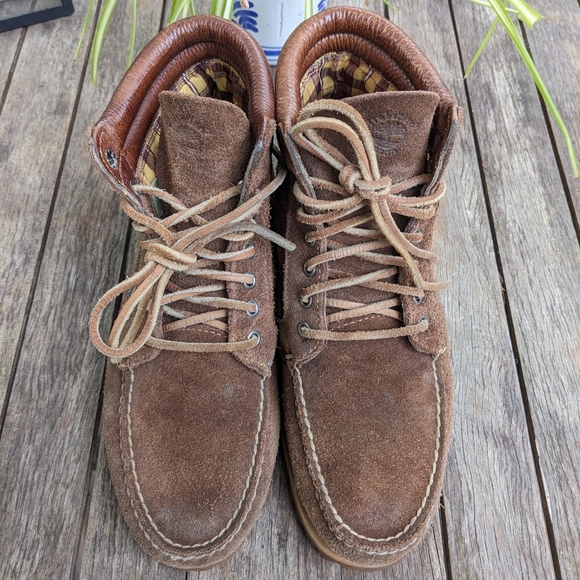 Vintage Timberland Moccasin Suede Boots mens 8.5 - Picture 3 of 14